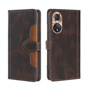 For Honor 50 Skin Feel Straw Hat Magnetic Buckle Leather Phone Case(Brown) (OEM)