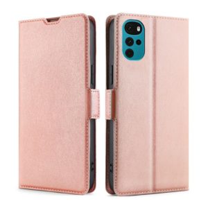 For Motorola Moto G22 Ultra-thin Voltage Side Buckle Leather Phone Case(Rose Gold) (OEM)