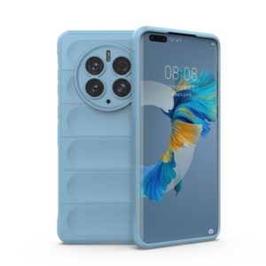 For Huawei Mate 50 Pro Magic Shield TPU + Flannel Phone Case(Light Blue) (OEM)