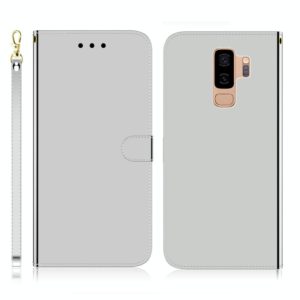 For Galaxy S9+ Imitated Mirror Surface Horizontal Flip Leather Case with Holder & Card Slots & Wallet & Lanyard(Silver) (OEM)