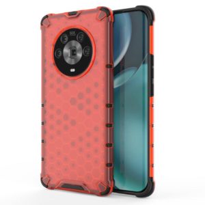 For Honor Magic4 Shockproof Honeycomb PC + TPU Phone Case(Red) (OEM)