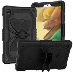 Pure Color PC + Silicone Anti-drop Protective Case with Butterfly Shape Holder & Pen Slot For Samsung Galaxy Tab A7 Lite 8.7 SM-T220 / SM-T225(Black) (OEM)