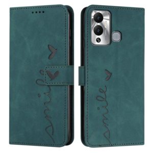 For Infinix Hot 12 Play Skin Feel Heart Pattern Leather Phone Case(Green) (OEM)