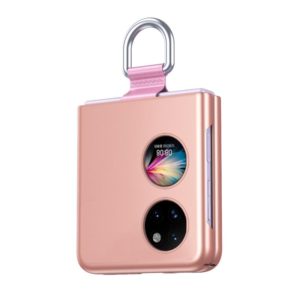 For Huawei P50 Pocket Ribbon Lanyard Skin Feel Phone Case(Rose Gold) (OEM)