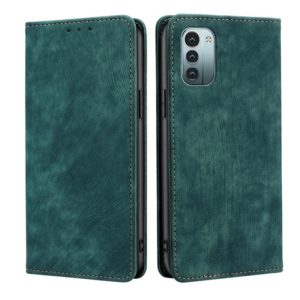 For Nokia G21/G11 Anti-theft Brush Magnetic Leather Phone Case(Green) (OEM)