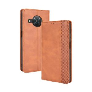For Nokia X100 / X10 / X20 Magnetic Buckle Retro Texture Leather Phone Case(Brown) (OEM)