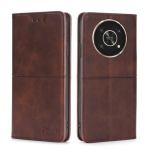 For Honor X30 Cow Texture Magnetic Horizontal Flip Leather Phone Case(Dark Brown) (OEM)