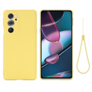 For Motorola Edge X30 5G Pure Color Liquid Silicone Shockproof Phone Case(Yellow) (OEM)