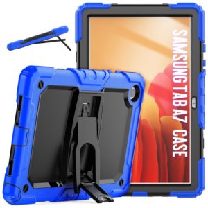 Shockproof Colorful Silicone + Black PC Tablet Protective Case with Holder & Shoulder Strap For Samsung Galaxy Tab A7 2020 T500(Blue) (OEM)