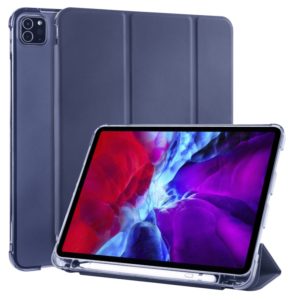 For iPad Pro 11 (2020) / iPad Pro 11(2018) 3-folding Horizontal Flip PU Leather + Shockproof TPU Tablet Case with Holder & Pen Slot(Dark Blue) (OEM)