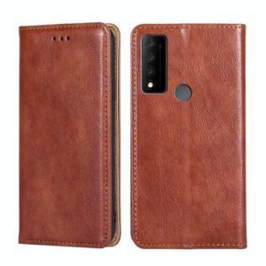 For TCL 30V 5G T781S Pure Color Magnetic Leather Phone Case(Brown) (OEM)