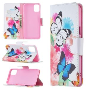 For LG K42 Colored Drawing Pattern Horizontal Flip Leather Case with Holder & Card Slots & Wallet(Butterfly) (OEM)