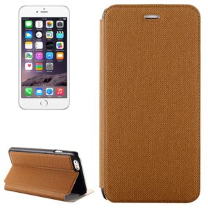 Denim Texture Horizontal Flip Leather Case with Holder for iPhone 6 Plus & 6S Plus(Brown) (OEM)