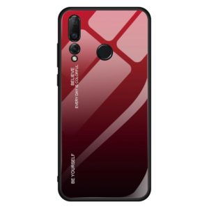 For Huawei Nova 4 Gradient Color Glass Case(Red) (OEM)