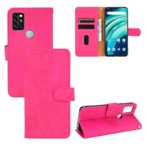 For UMIDIGI A9 Pro Solid Color Skin Feel Magnetic Buckle Horizontal Flip Calf Texture PU Leather Case with Holder & Card Slots & Wallet(Rose Red) (OEM)