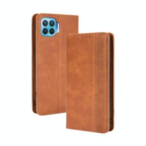 For OPPO F17 Pro / A93 / Reno4 Lite Magnetic Buckle Retro Crazy Horse Texture Horizontal Flip Leather Case with Holder & Card Slots & Photo Frame(Brown) (OEM)
