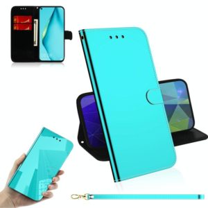 For Huawei P40 lite Imitated Mirror Surface Horizontal Flip Leather Case with Holder & Card Slots & Wallet & Lanyard(Mint Green) (OEM)