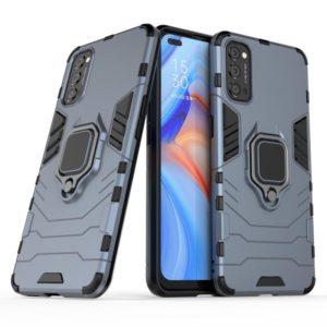 For OPPO Reno4 PC + TPU Anti-fall Protective Case with Ring Holder(Navy) (OEM)