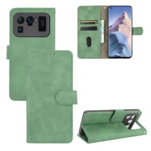 For Xiaomi Mi 11 Ultra Solid Color Skin Feel Magnetic Buckle Horizontal Flip Calf Texture PU Leather Case with Holder & Card Slots & Wallet(Green) (OEM)