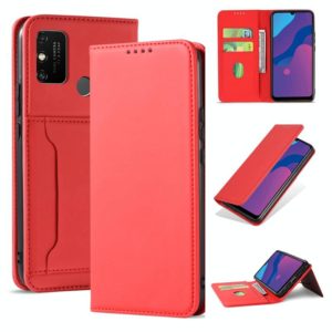 For Huawei Honor 9A Strong Magnetism Liquid Feel Horizontal Flip Leather Case with Holder & Card Slots & Wallet(Red) (OEM)