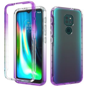For Motorola Moto G9 Play Shockproof High Transparency Two-color Gradual Change PC+TPU Candy Colors Phone Protective Case(Purple) (OEM)
