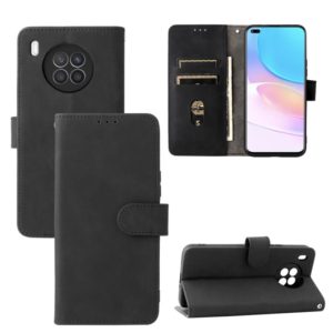 For Huawei nova 8i / Honor 50 Lite Skin Feel Magnetic Buckle Calf Texture PU Phone Case(Black) (OEM)