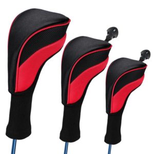 3 in 1 No.1 / No.3 / No.5 Clubs Protective Cover Golf Club Head Cover(Red) (OEM)