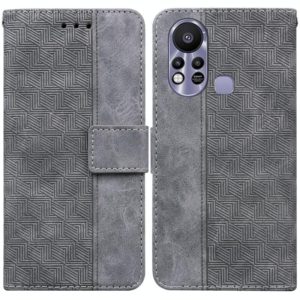 For Infinix Hot 11s X6812 Geometric Embossed Leather Phone Case(Grey) (OEM)