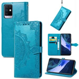 For Infinix Note 10 Mandala Embossing Pattern Horizontal Flip Leather Case with Holder & Card Slots & Wallet & Lanyard(Blue) (OEM)