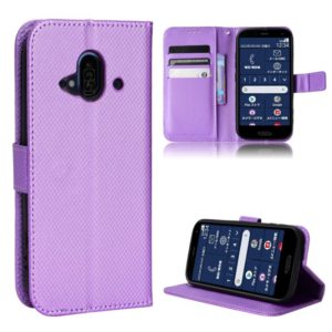 For Fujitsu F-52B Diamond Texture Leather Phone Case(Purple) (OEM)