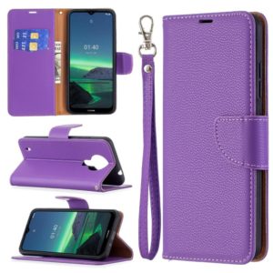 For Nokia 1.4 Litchi Texture Pure Color Horizontal Flip Leather Case with Holder & Card Slots & Wallet & Lanyard(Purple) (OEM)