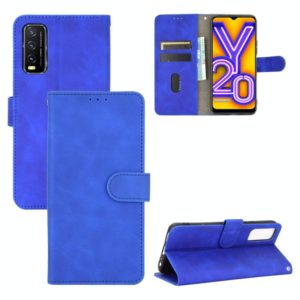 For Vivo Y20 / Y20i (Indian) Solid Color Skin Feel Magnetic Buckle Horizontal Flip Calf Texture PU Leather Case with Holder & Card Slots & Wallet(Blue) (OEM)