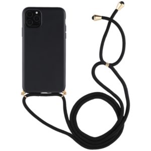 For iPhone 11 TPU Anti-Fall Mobile Phone Case With Lanyard (Black) (OEM)