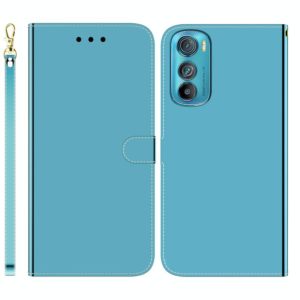 For Motorola Edge 30 Imitated Mirror Surface Leather Phone Case(Blue) (OEM)