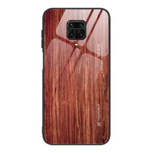 For Xiaomi Redmi Note 9S Wood Grain Glass Protective Case(M05) (OEM)