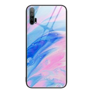 For Honor 20 Pro Marble Pattern Glass Protective Phone Case(Pink) (OEM)