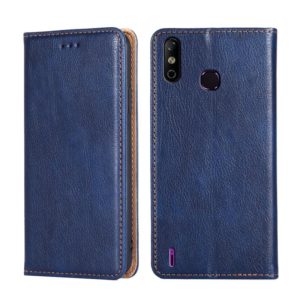 For Infinix Smart 4 X653 Gloss Oil Solid Color Magnetic Leather Phone Case(Blue) (OEM)