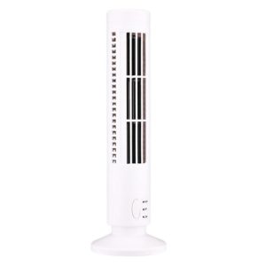 Tower Type USB Electric Fan Leafless Air-conditioning Fan(White) (OEM)