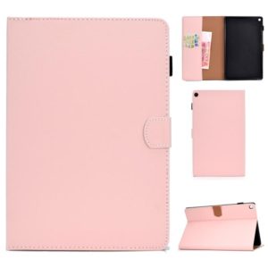 For Kindle Fire HD10 2015 / 2017 Solid Color Tablet PC Universal Magnetic Horizontal Flip Leather Case with Card Slots & Holder(Pink) (OEM)