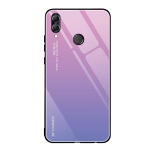 For Huawei Honor 10 Lite Gradient Color Glass Case(Light Purple) (OEM)
