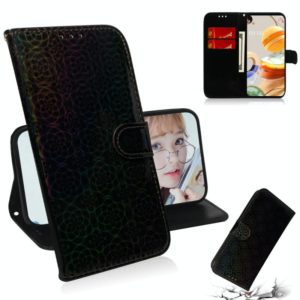 For LG K61 Solid Color Colorful Magnetic Buckle Horizontal Flip PU Leather Case with Holder & Card Slots & Wallet & Lanyard(Black) (OEM)