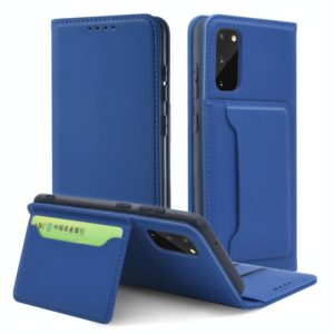 For Samsung Galaxy S20 5G Strong Magnetism Shockproof Horizontal Flip Liquid Feel Leather Case with Holder & Card Slots & Wallet(Blue) (OEM)