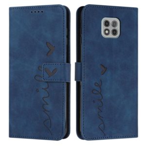 For Motorola Moto G Power 2021 Skin Feel Heart Pattern Leather Phone Case(Blue) (OEM)