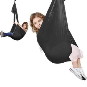 Kids Elastic Hammock Indoor Outdoor Swing, Size: 1x2.8m (Black) (OEM)