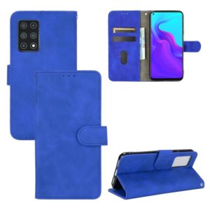 For Cubot X30 Solid Color Skin Feel Magnetic Buckle Horizontal Flip Calf Texture PU Leather Case with Holder & Card Slots & Wallet(Blue) (OEM)