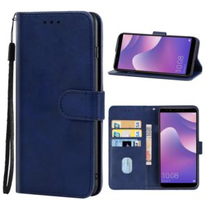 For Huawei Y7 2018 Leather Phone Case(Blue) (OEM)