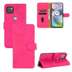 For Motorola Moto G 5G Solid Color Skin Feel Magnetic Buckle Horizontal Flip Calf Texture PU Leather Case with Holder & Card Slots & Wallet(Rose Red) (OEM)