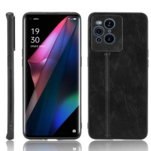 For OPPO Find X3 / Find X3 Pro Shockproof Sewing Cow Pattern Skin PC + PU + TPU Case(Black) (OEM)