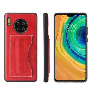 For Huawei Mate 30 Fierre Shann Full Coverage PU Leather Protective Case with Holder & Card Slot(Red) (FIERRE SHANN) (OEM)