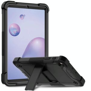 For Samsung Galaxy Tab A 8.4(2020) Silicone + PC Shockproof Protective Case with Holder(Black) (OEM)